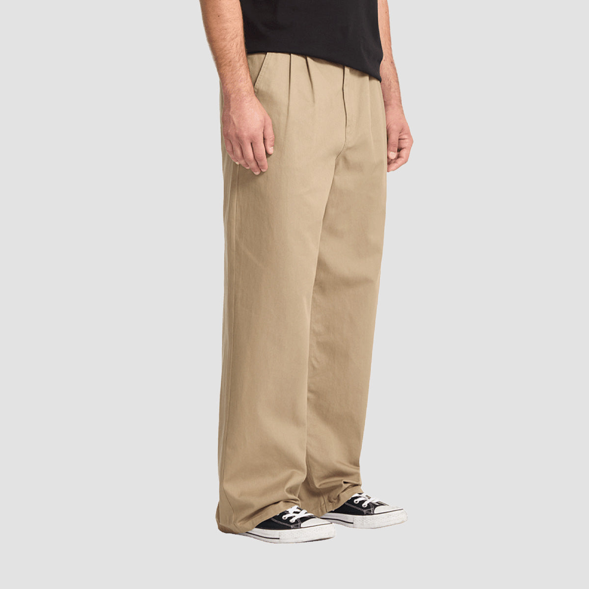 Volcom Baggos Pleated Chino Pants Khaki