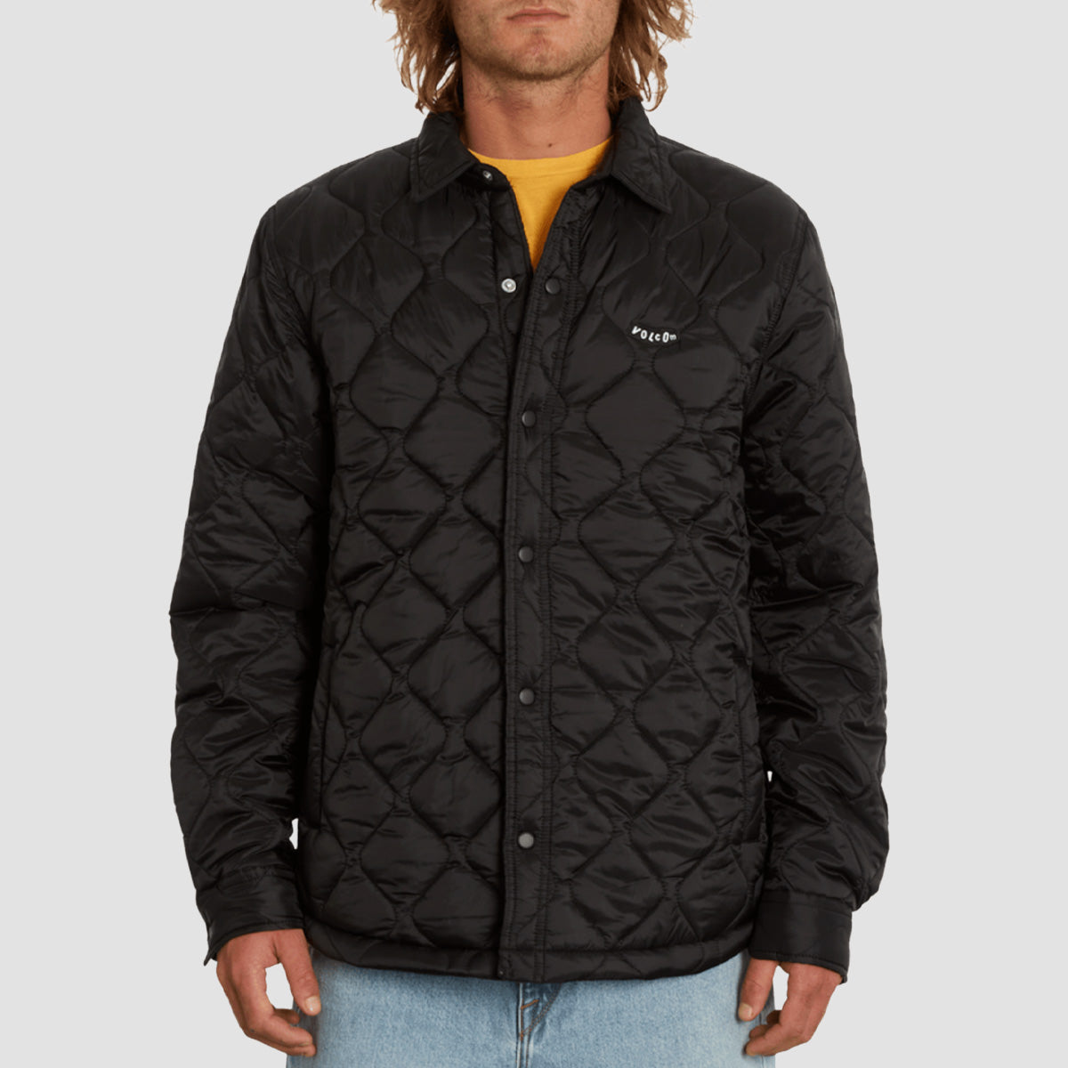 Volcom Bowered Plus Fleece lined Over Shirt Jacket Black