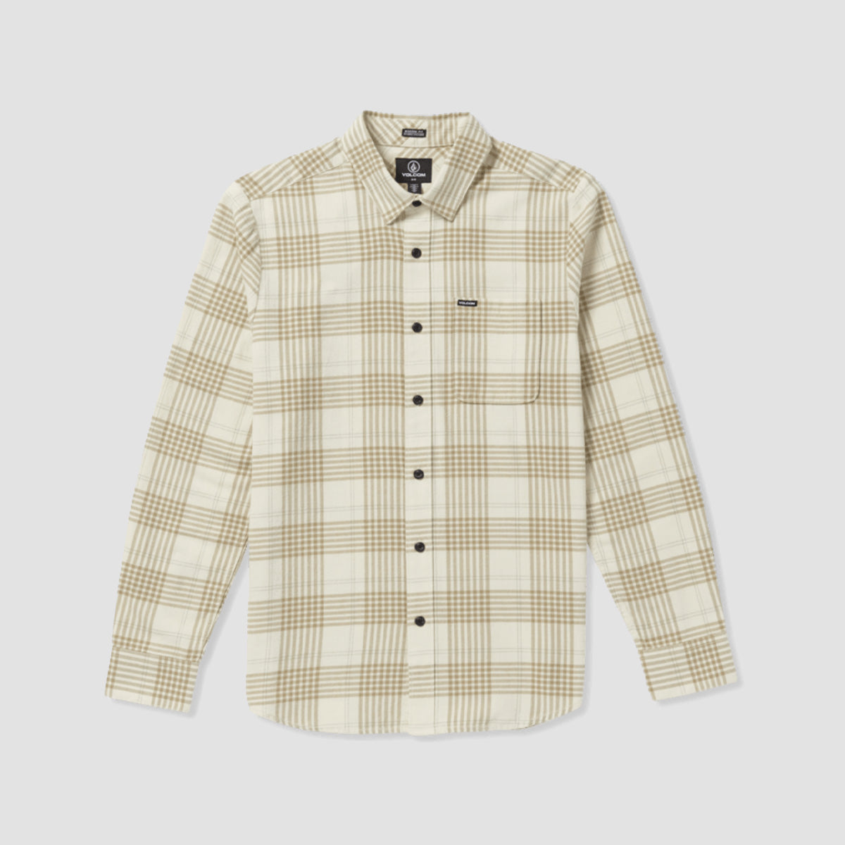 Volcom Caden Plaid Longsleeve Shirt Dirty White