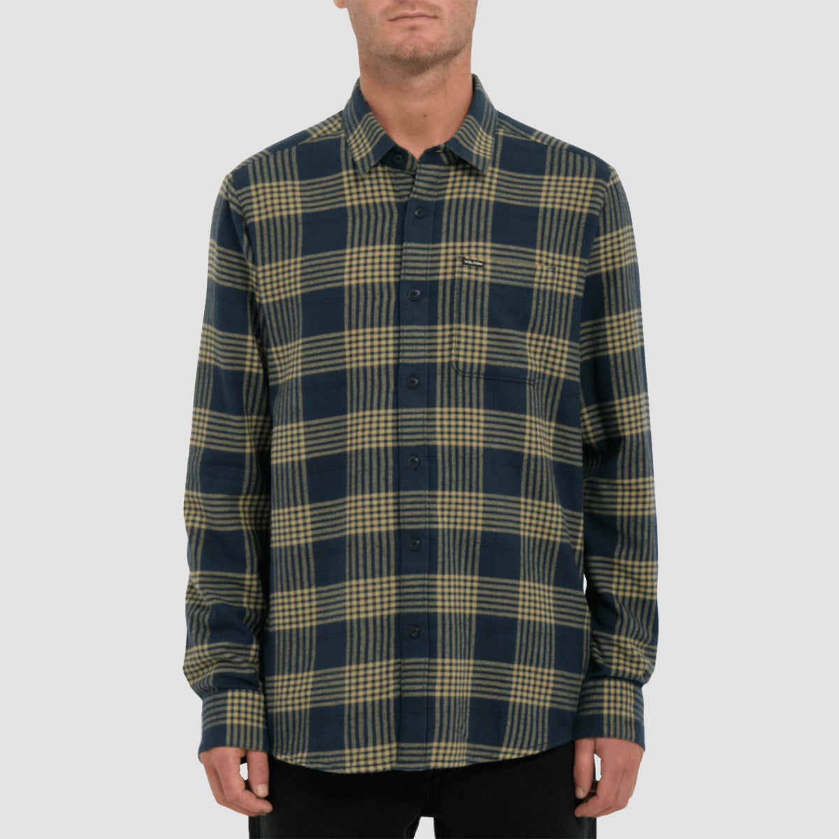 Volcom Caden Plaid Longsleeve Shirt Navy