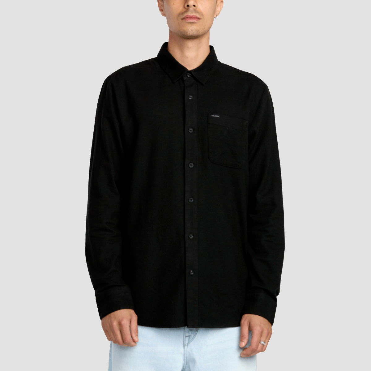 Volcom Caden Solid Longsleeve Shirt Antique Black