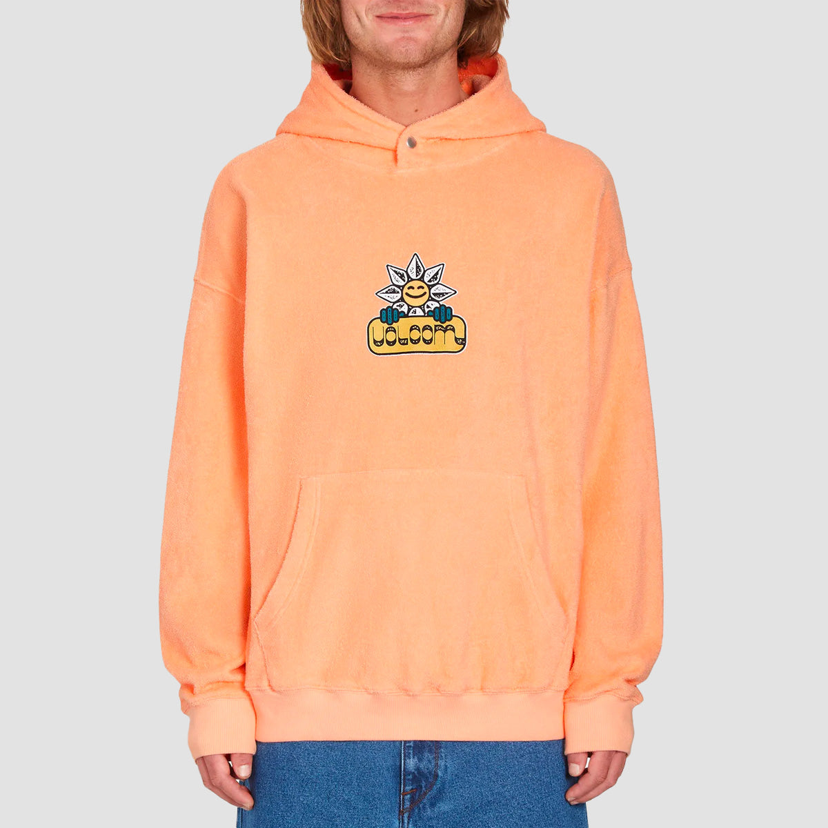 Volcom Chillhood Fleece Pullover Hoodie Peach Bud