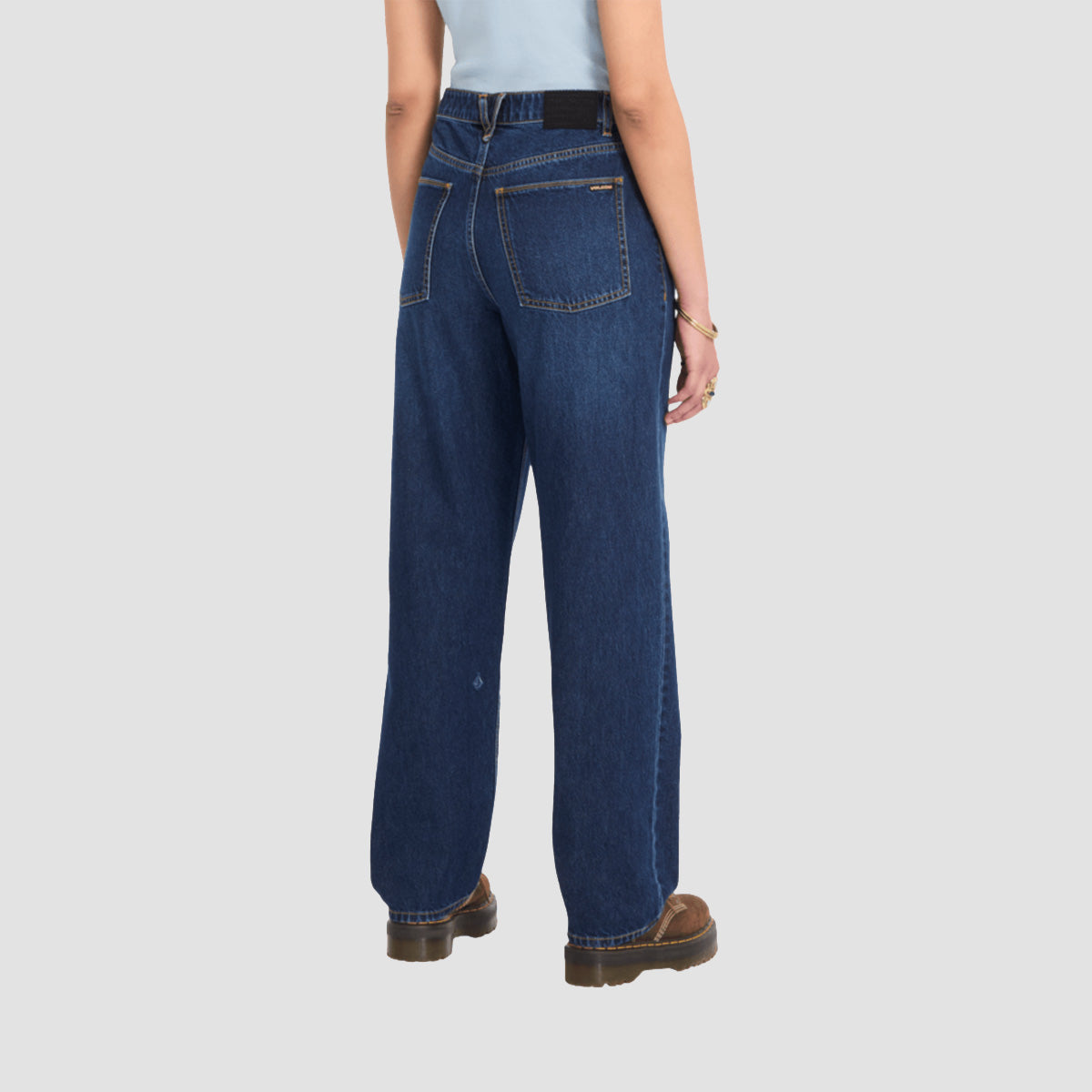 Volcom Daddio Relaxed Fit Jeans Washed Blue - Womens