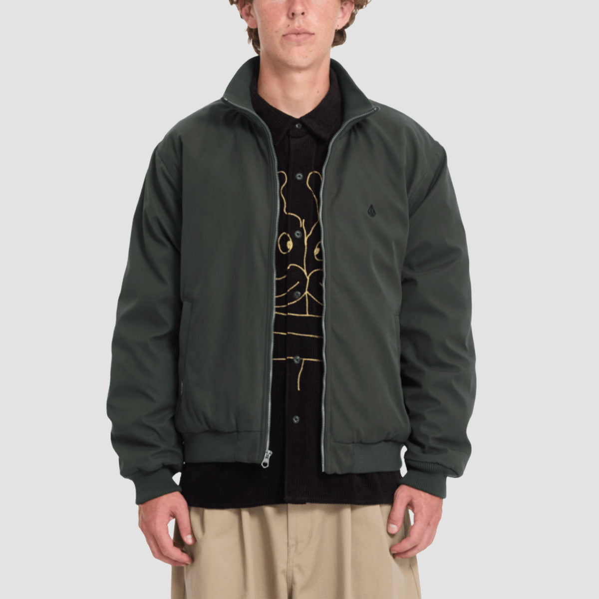 Volcom Damerman Bomber Jacket Rinsed Black