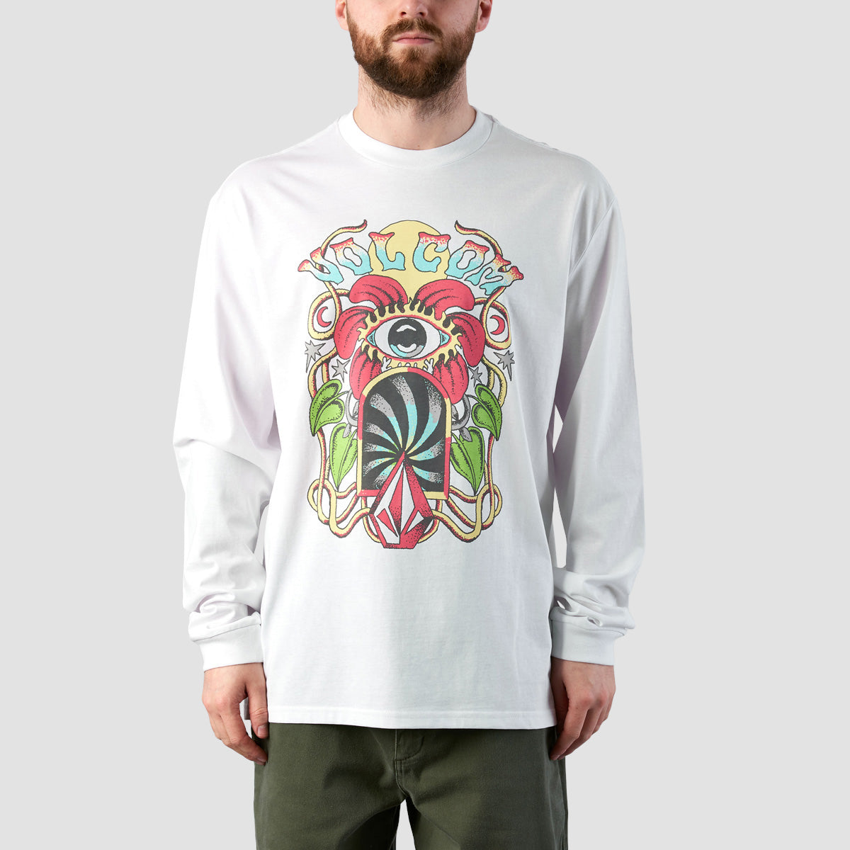 Volcom Eye See Yew Longsleeve T-Shirt White