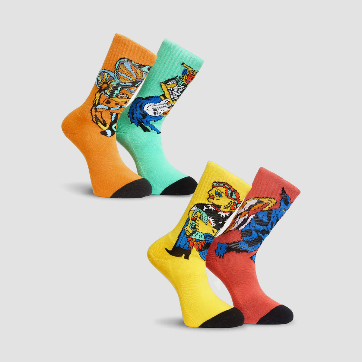 Volcom FA Bob Mollema Socks 4 Pack Mint