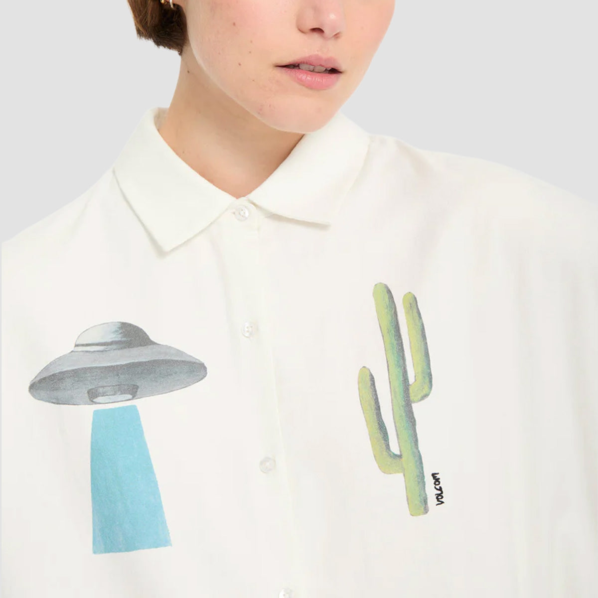 Volcom FA Mickey Mason Longsleeve Shirt Off White - Womens