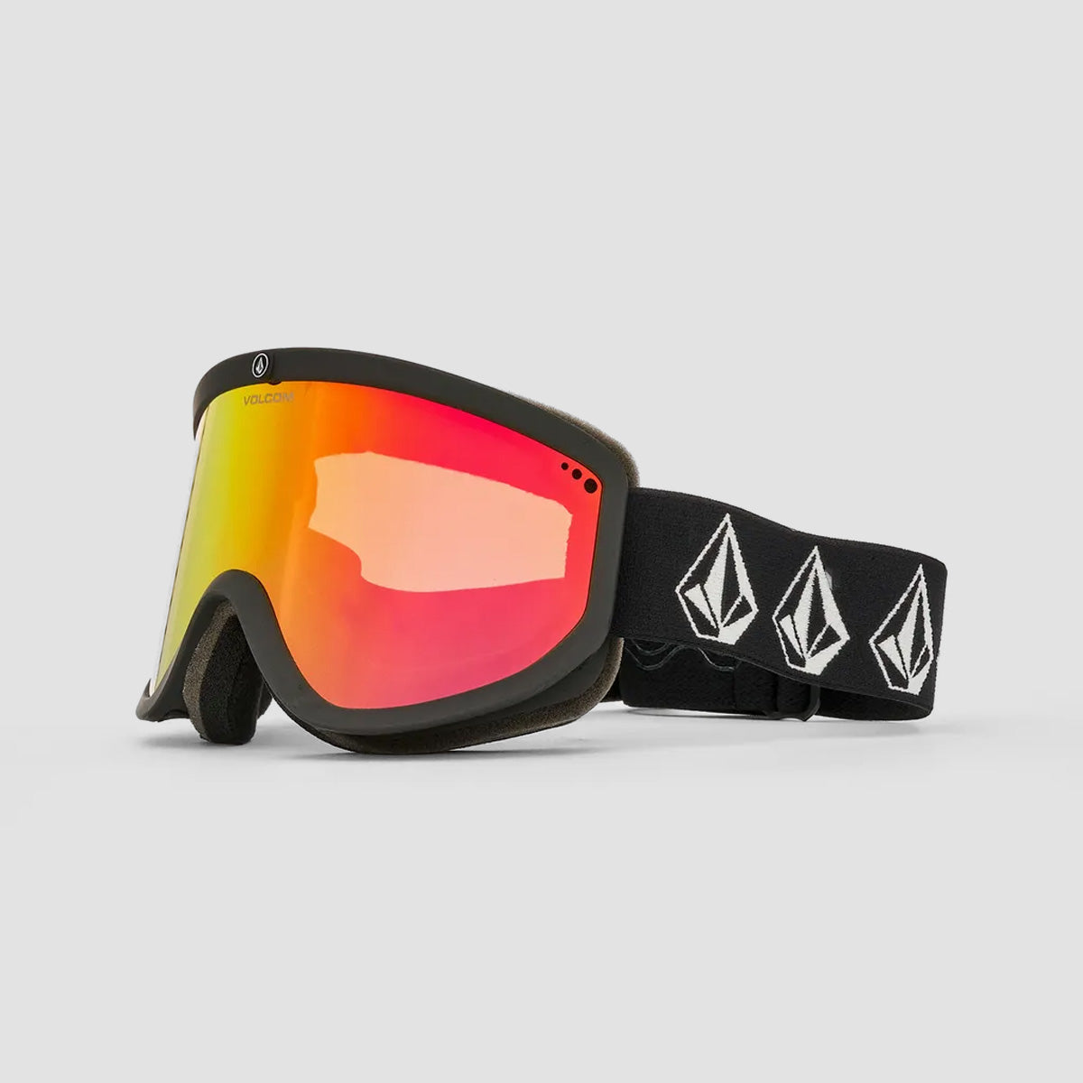 Volcom Footprints Snow Goggles Matte Black Stone/Red Chrome + Bonus Lens Yellow
