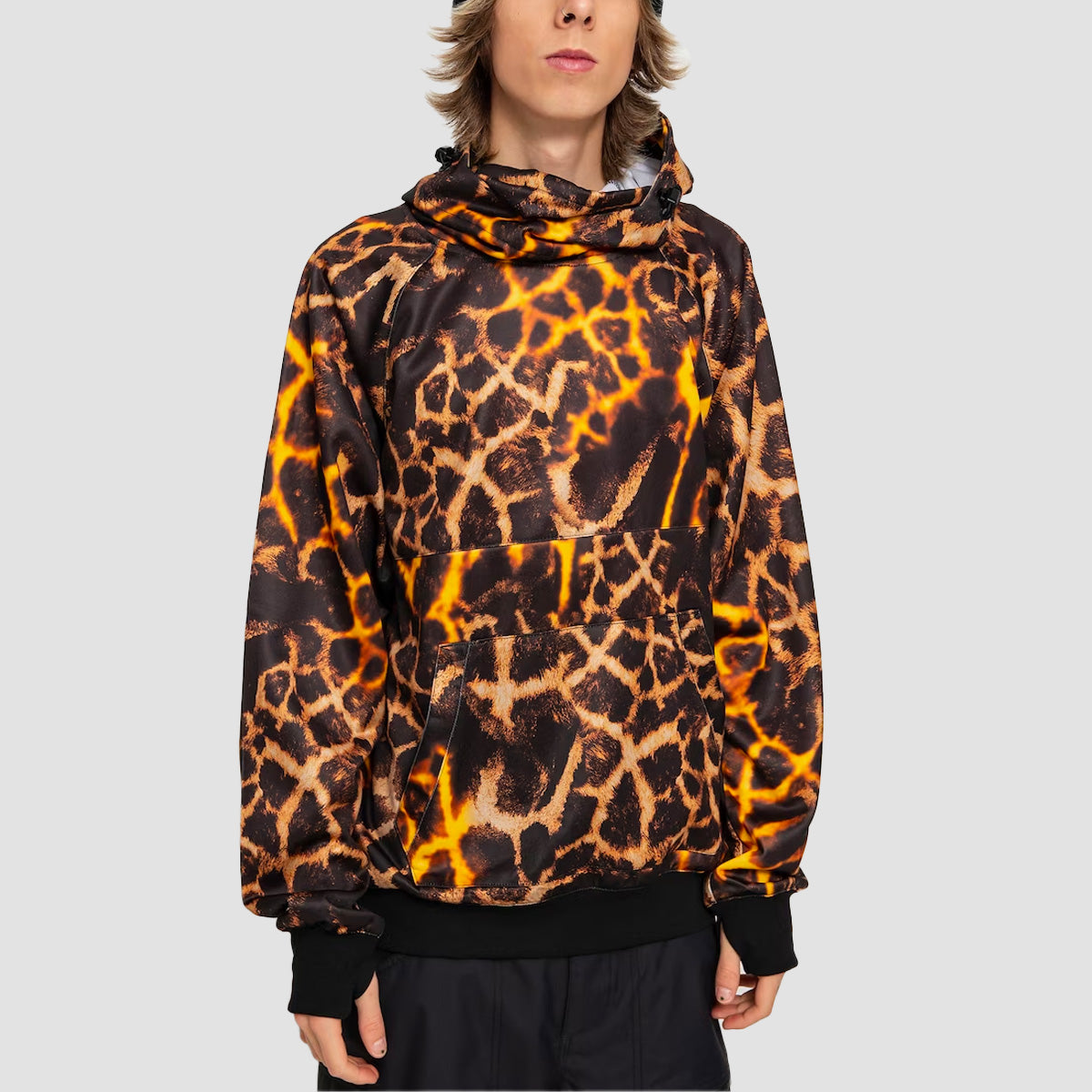 Volcom Hydro Riding Snow Pullover Hoodie Gold Giraffe