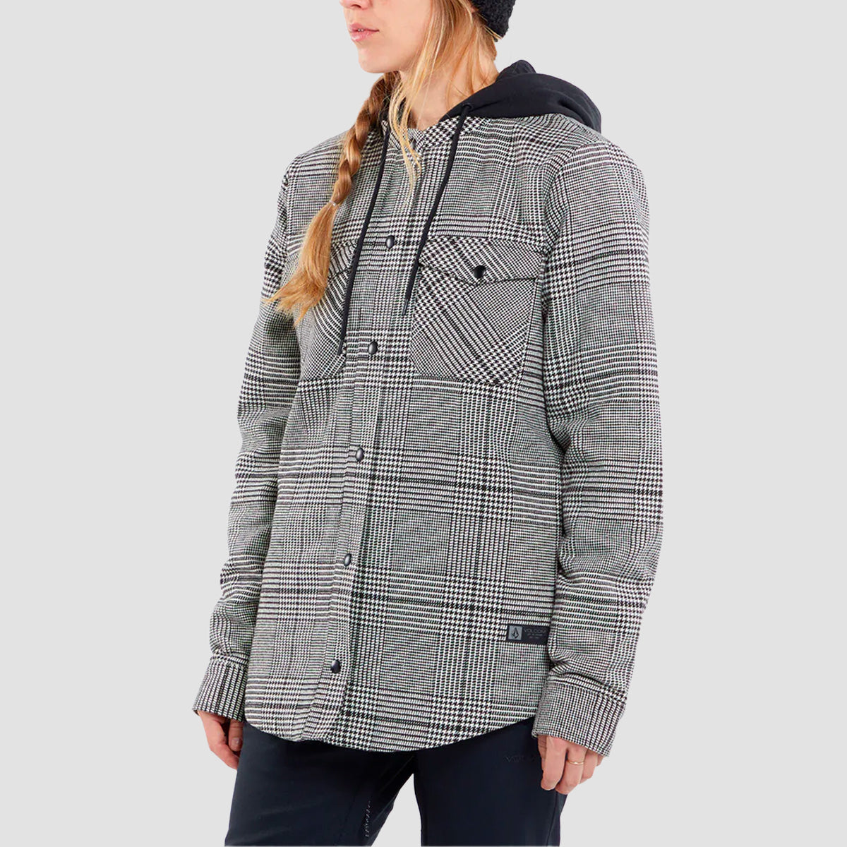 Women's insulated flannel jacket best sale with hoo