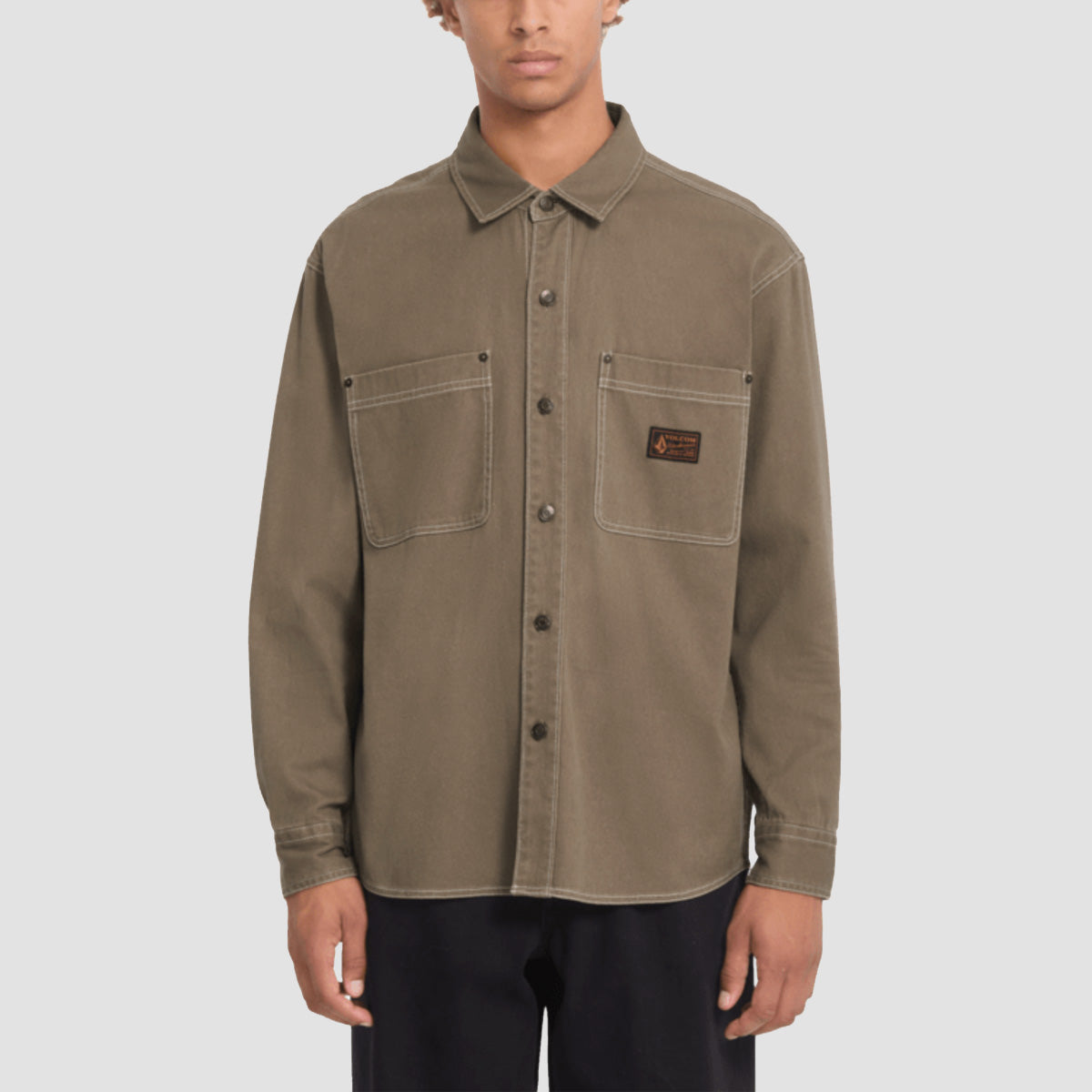 Volcom Levelstone Longsleeve Shirt Earth