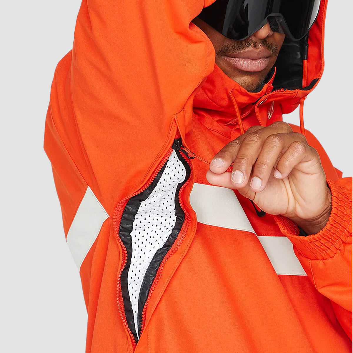 Volcom Longo Pullover Snow Jacket Orange Shock