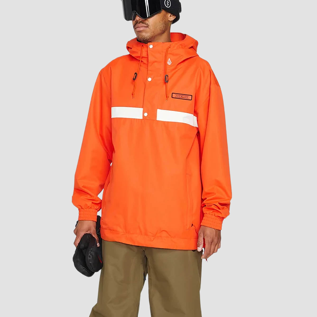 Volcom Longo Pullover Snow Jacket Orange Shock