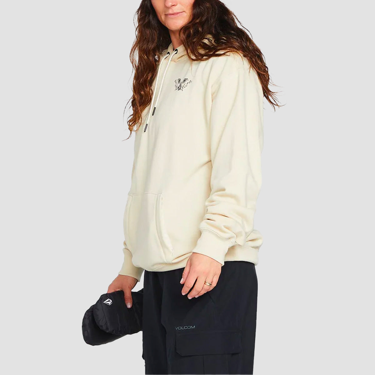 Volcom Melancon Snow Pullover Hoodie Off White - Womens