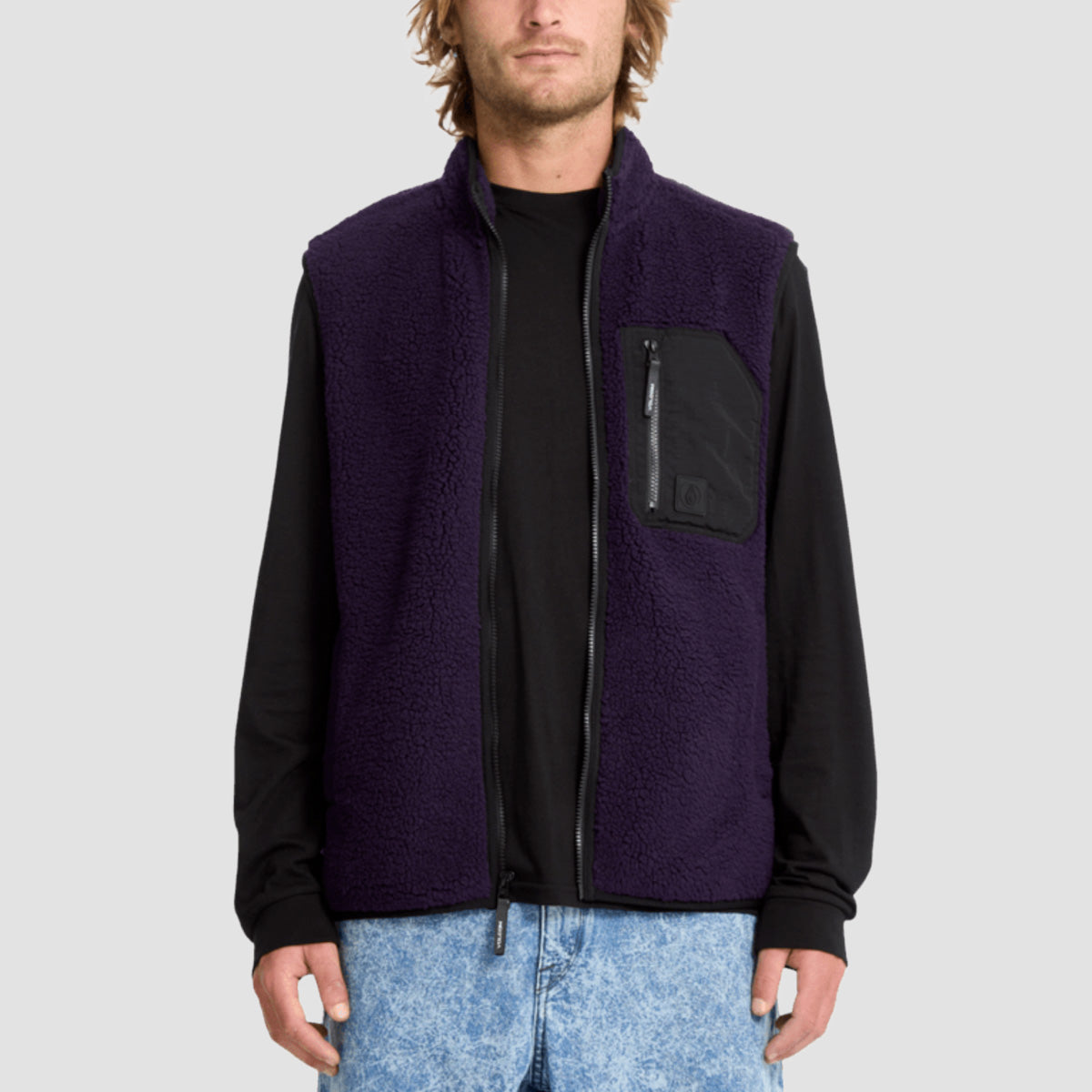Volcom Muzzer Fuzzar Vest Dark Purple