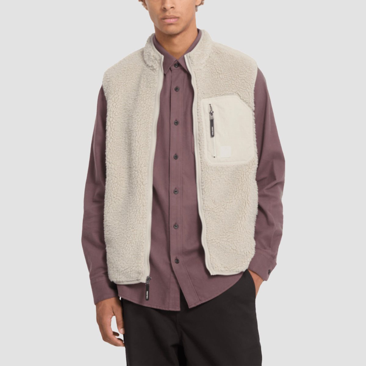 Volcom Muzzer Fuzzar Vest Jacket Stone