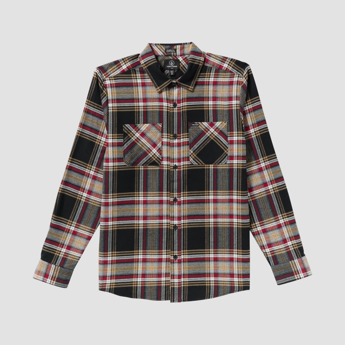 Volcom Netastone Flannel Longsleeve Shirt Antique Black