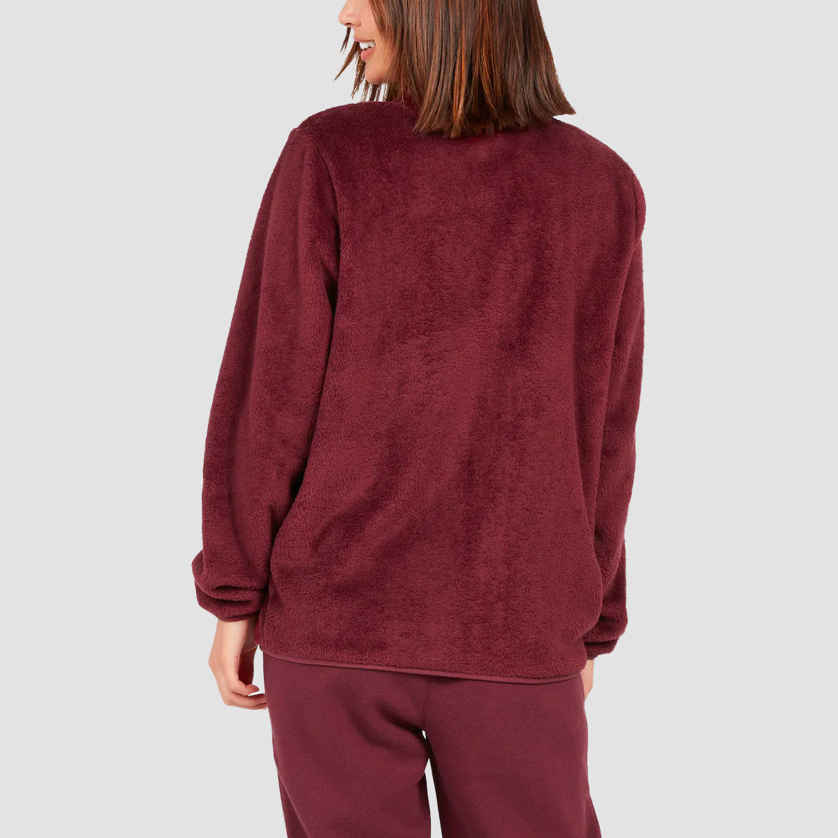 Volcom Pheelin Phuzzy Zip Sweater Burgundy - Womens