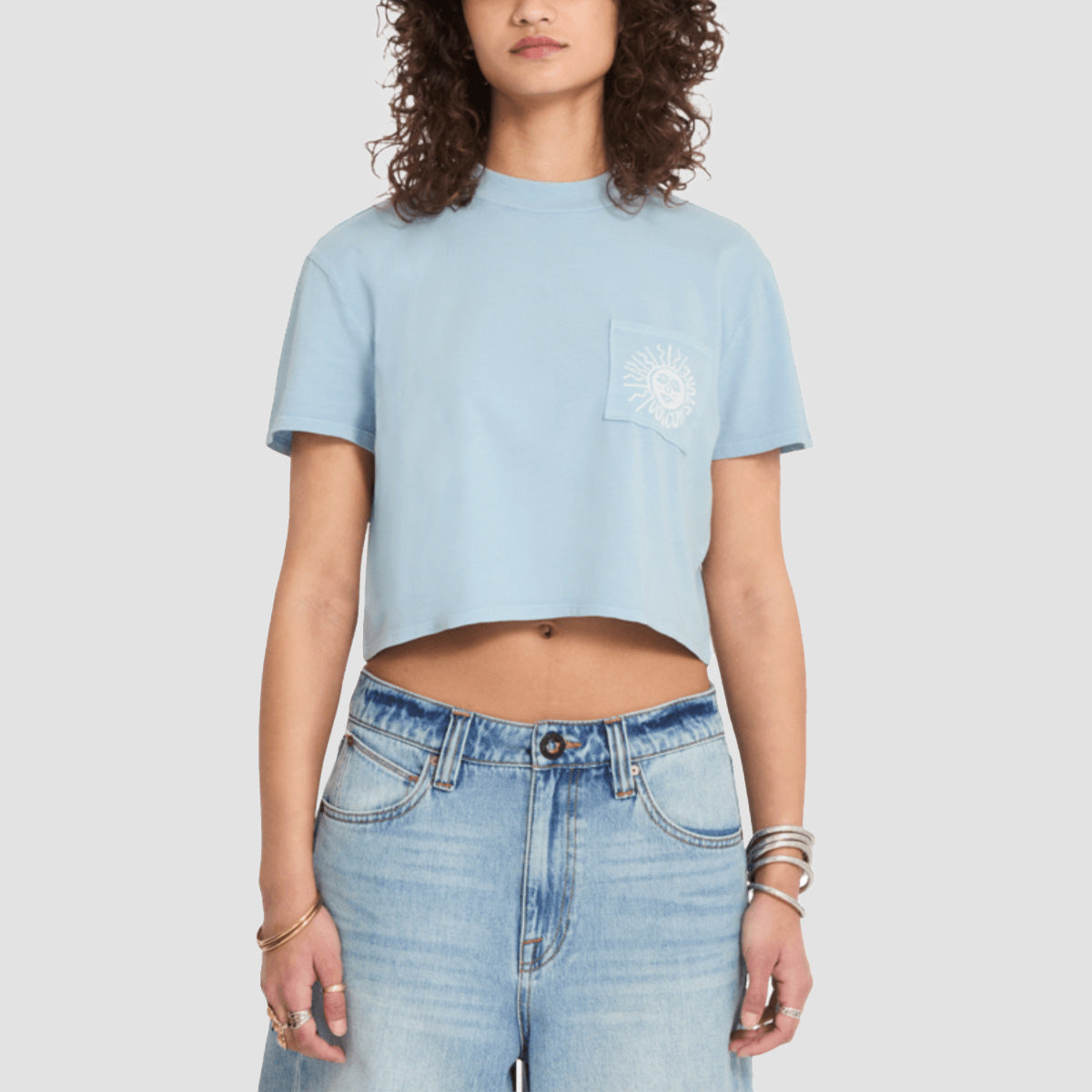 Volcom Pocket Dial T-Shirt Cali Blue - Womens