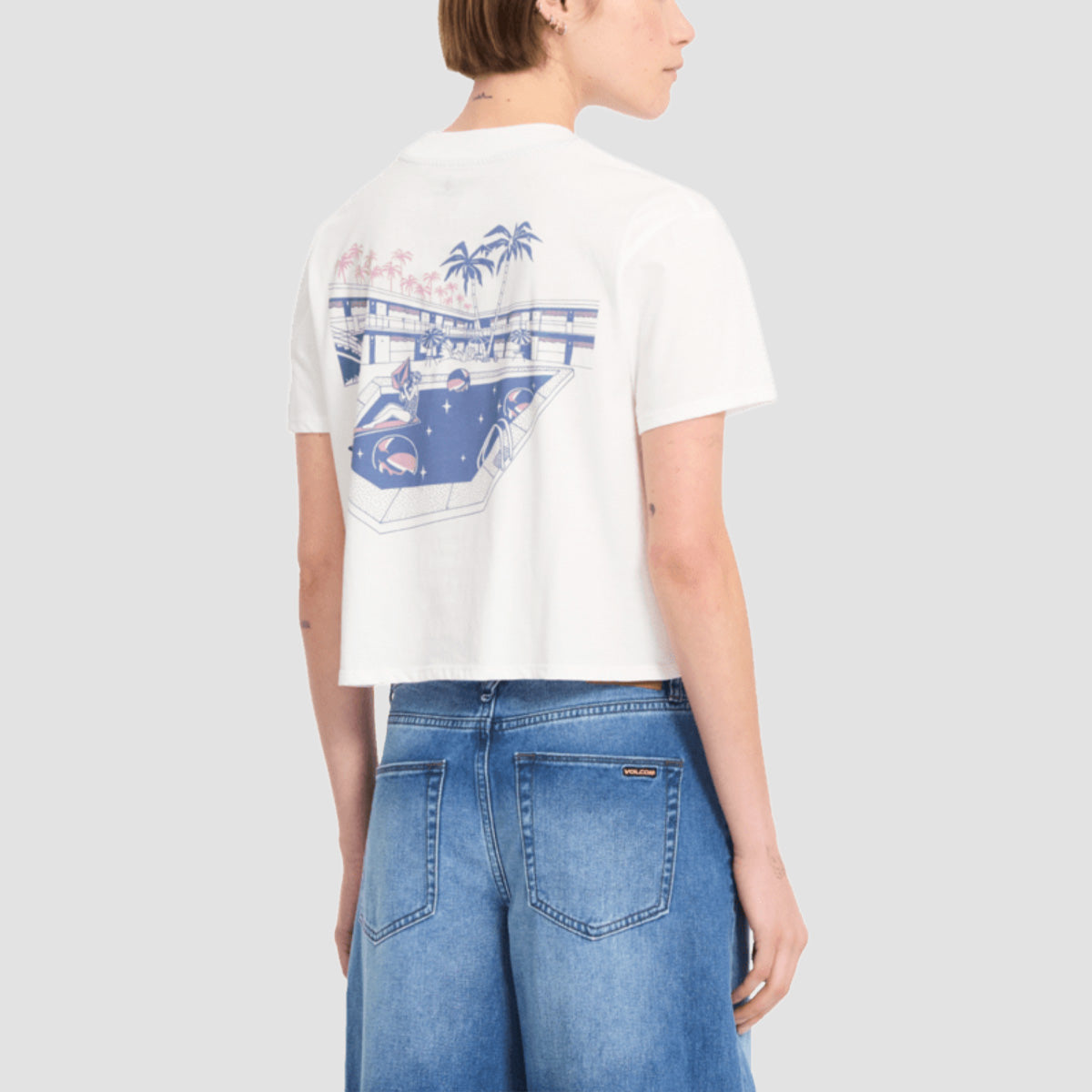 Volcom Pocket Dial T-Shirt Vintage White - Womens