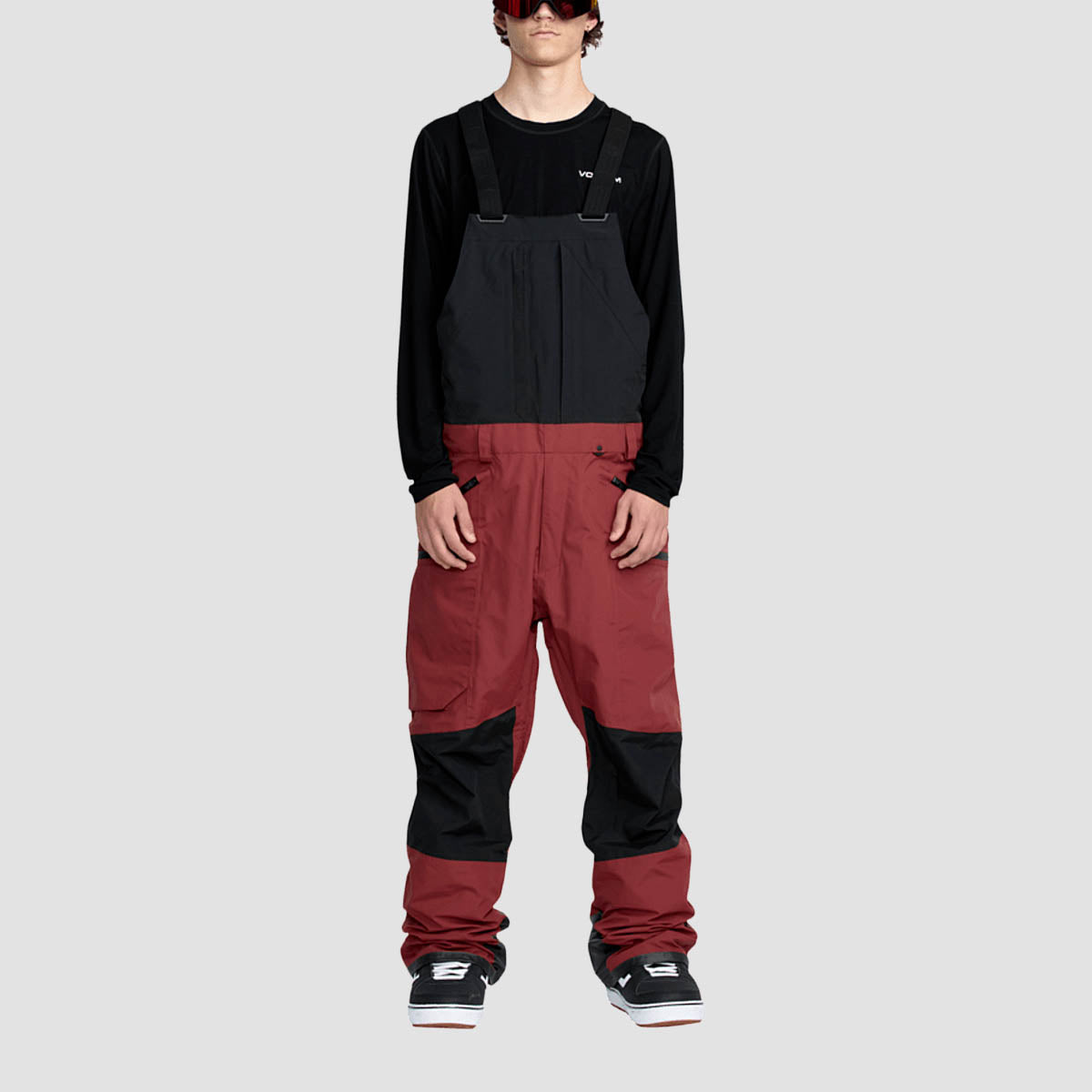 Volcom Rain Gore-Tex Snow Bib Overall Pants Burnt Red