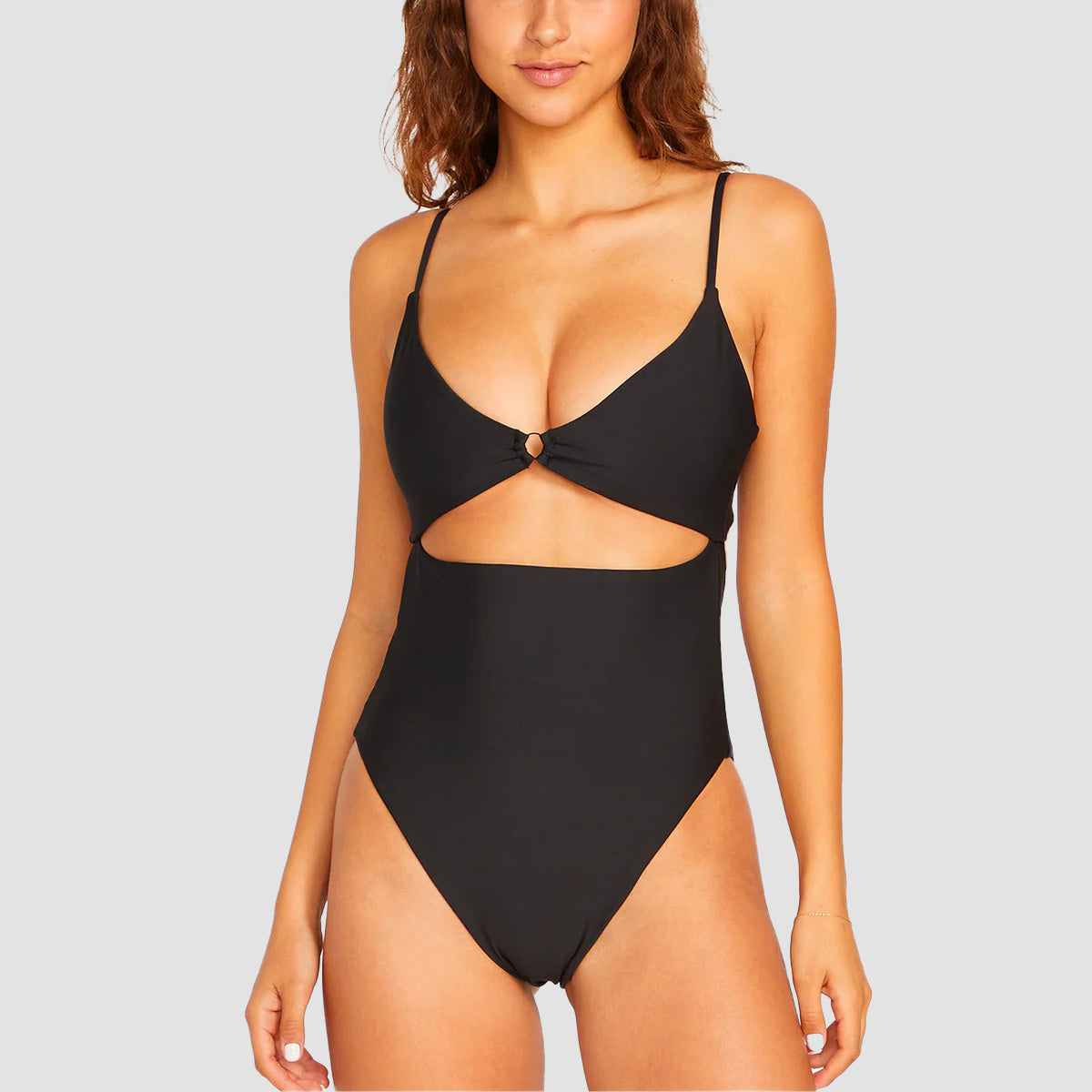 Volcom Simply Seamless One-Piece Swimsuit Black Womens
