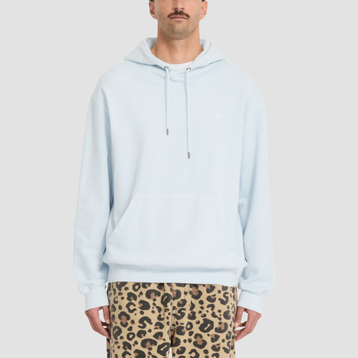 Volcom Single Stone Pullover Hoodie Light Blue Acid