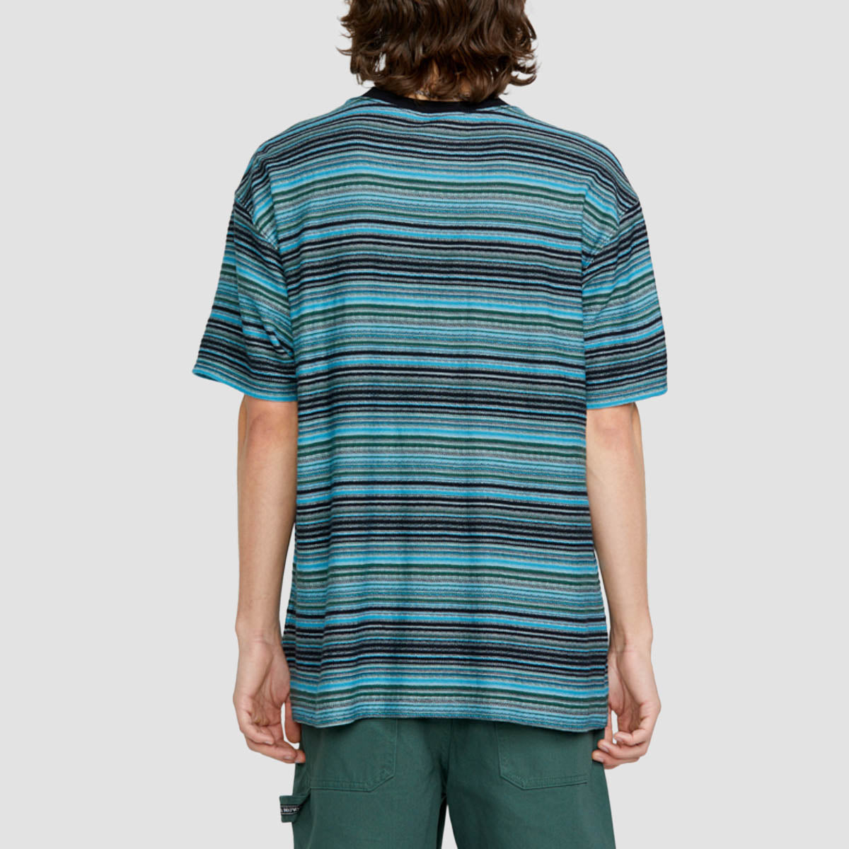 Volcom Slide Stone Crew T-Shirt Dark Black Heather