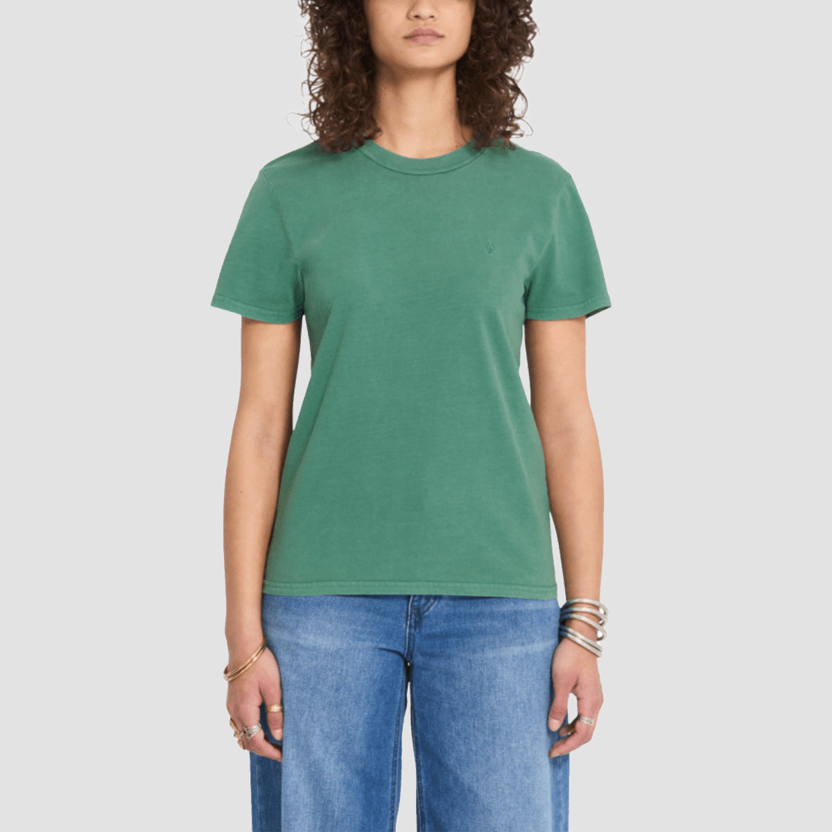 Volcom Solid Stone Emb T-Shirt Evergreen - Womens