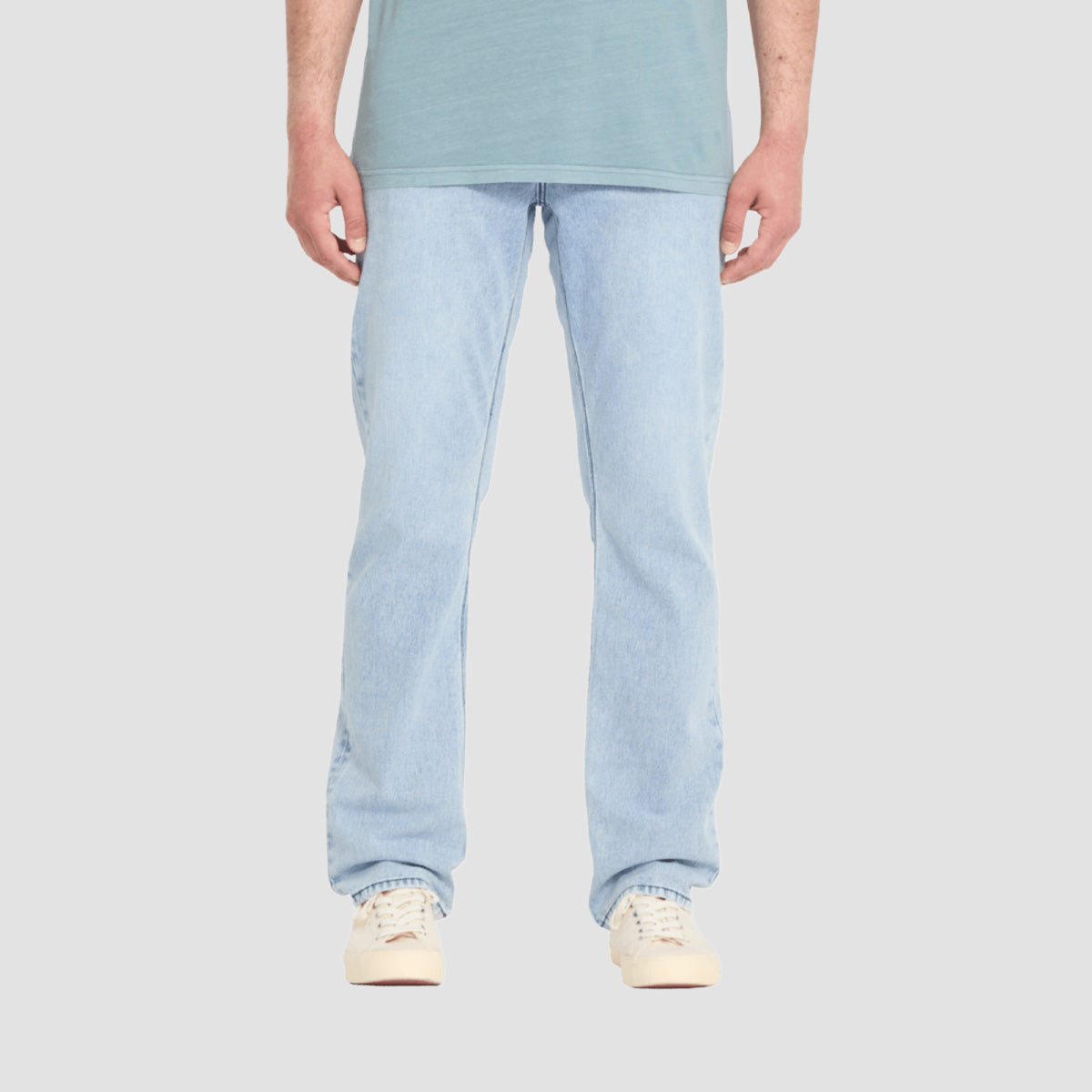 Volcom Solver Modern Fit Jeans Worn Light Blue