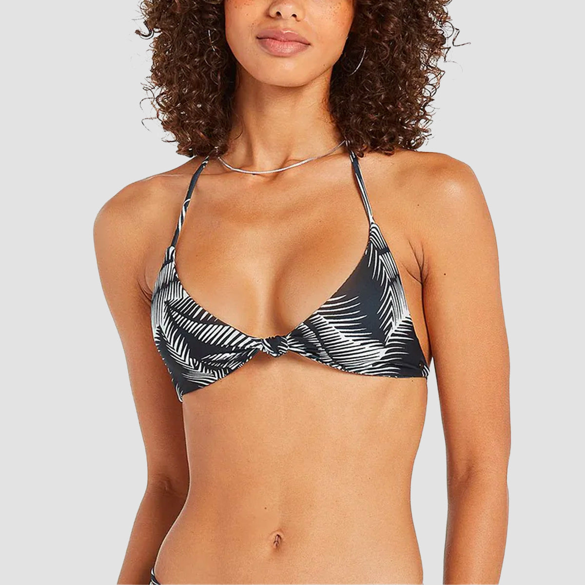 Volcom Stay Or Leaf Tri Bikini Top Black - Womens