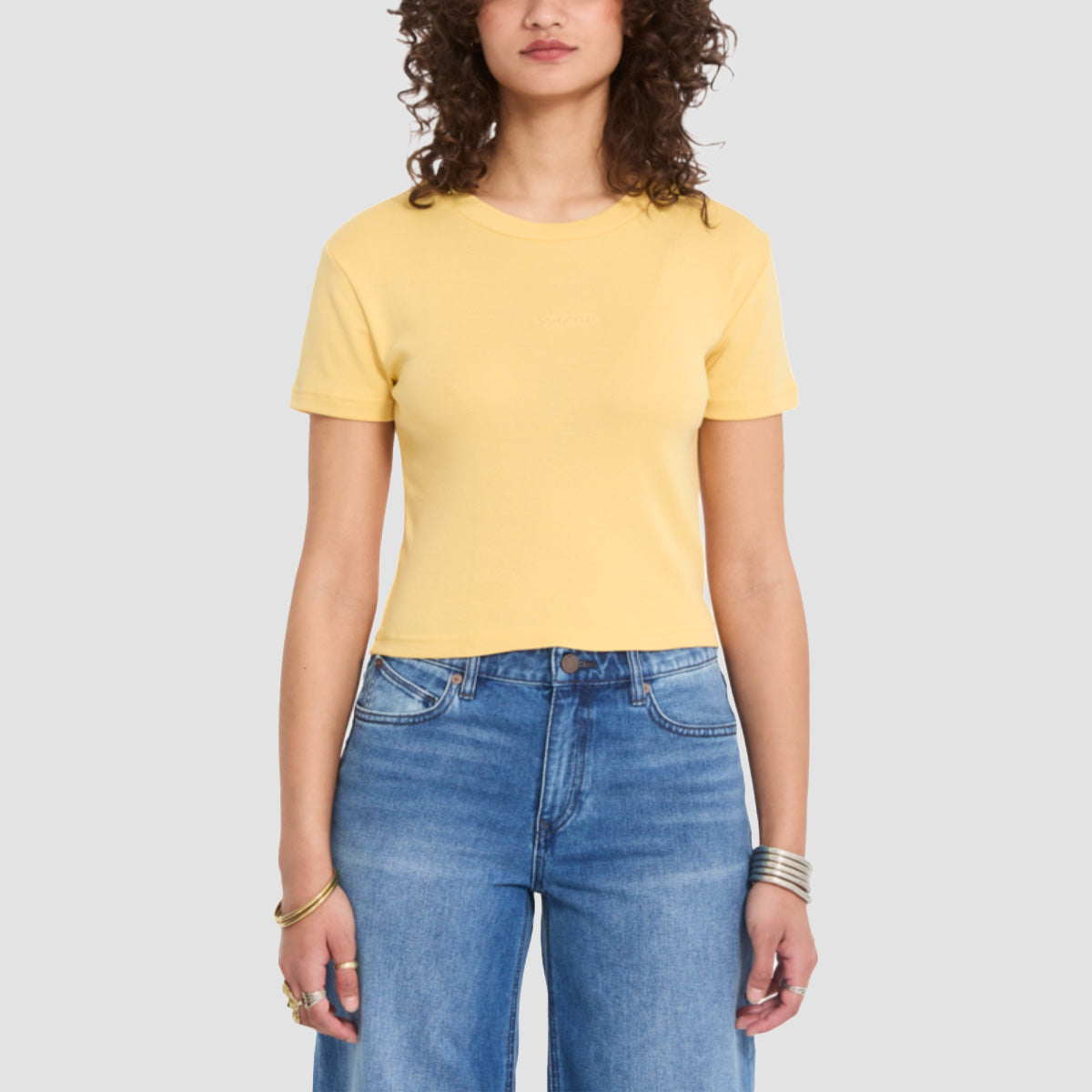 Volcom Stone Tight Crop T-Shirt Sunburst - Womens