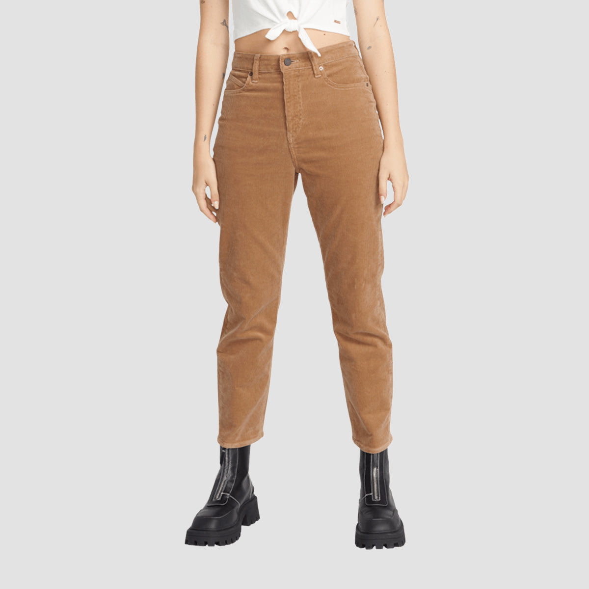 Volcom Stoned Straight Corduroy Pants Mocha - Womens