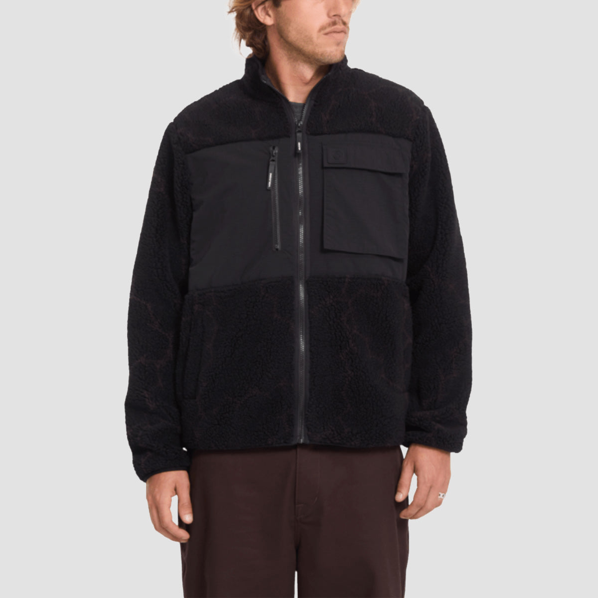 Volcom Storm Stone Zip Fleece Sweatshirt Raisin
