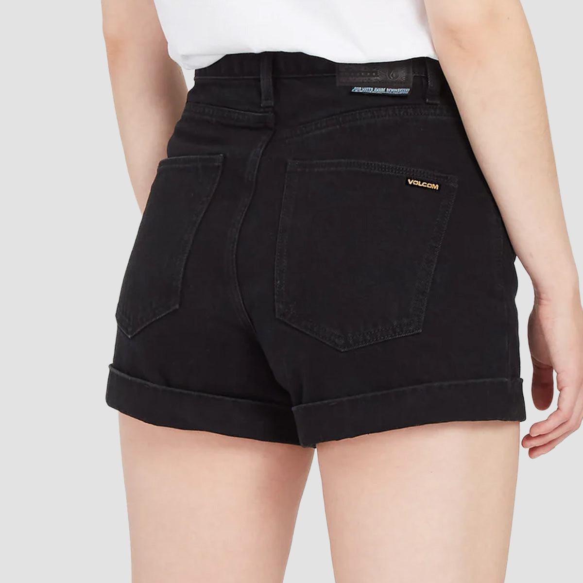 Volcom Weellow Denim Shorts Black - Womens