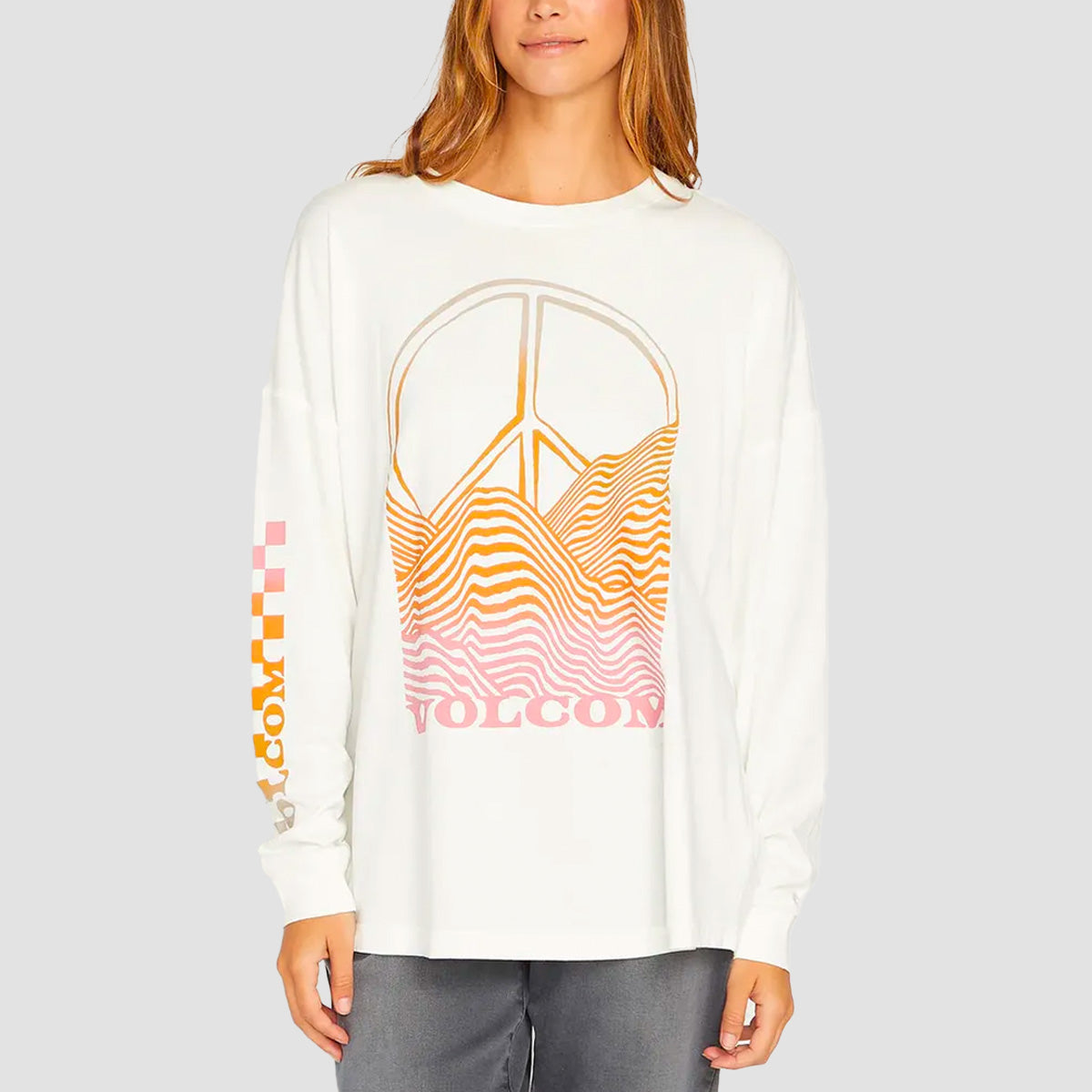 Volcom Werking Doubles Longsleeve T-Shirt Star White - Womens