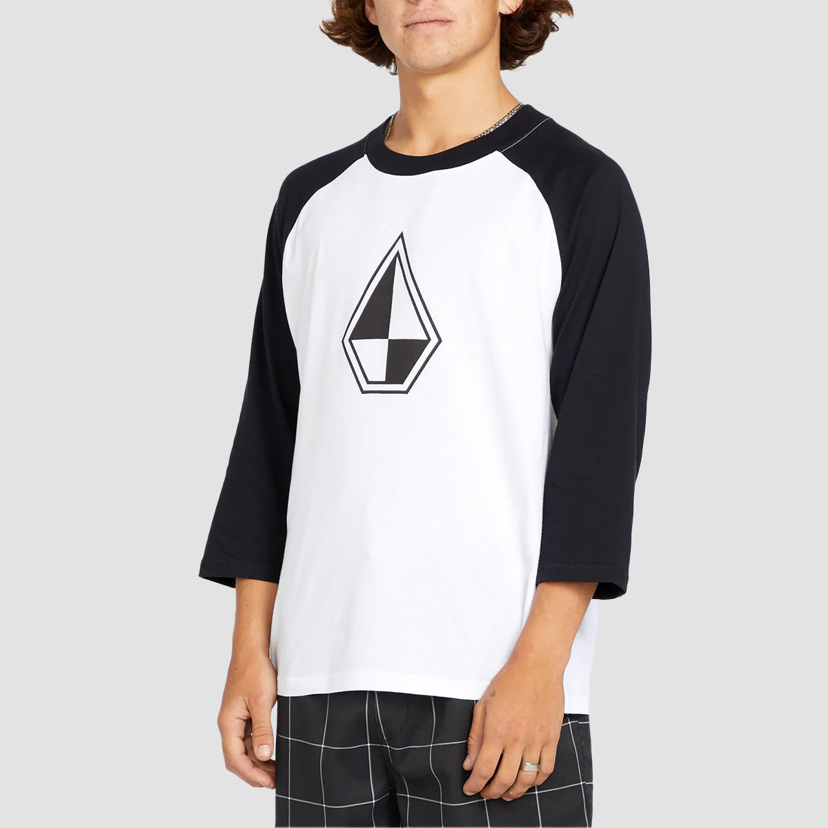 T-shirt Diamond Supply Co. - Coupe Regular, Manches 3/4, Gris Typhon, Neuf Avec étiquette