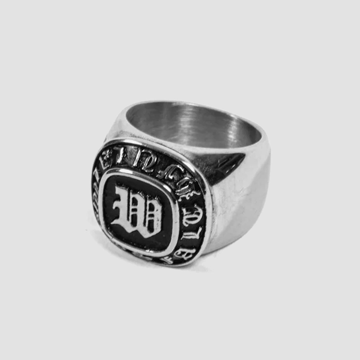 Wasted Paris Champion Signet Ring Silver/Black (Stainless Steel)