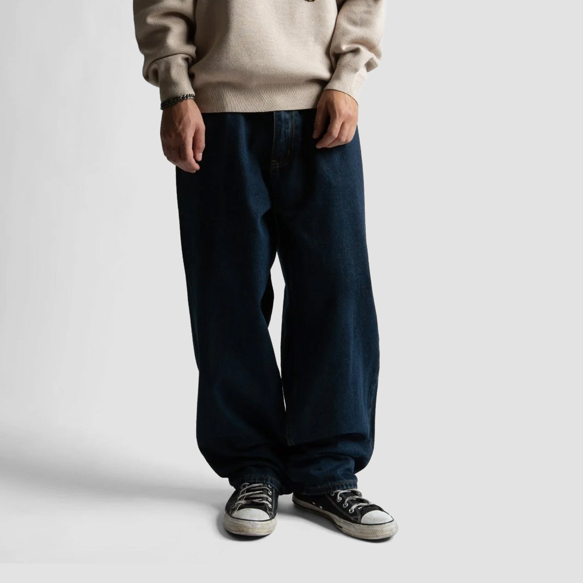 Wasted Paris Crest Casper Baggy Fit Jeans Raw Blue