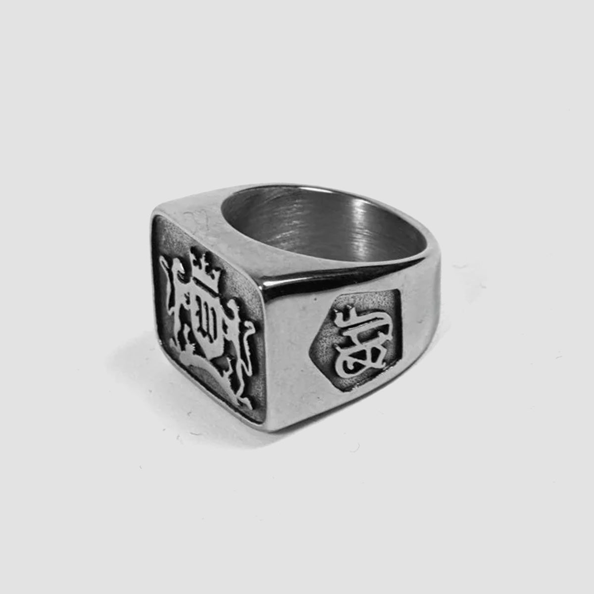 Wasted Paris Crest Signet Ring Silver (Stainless Steel)