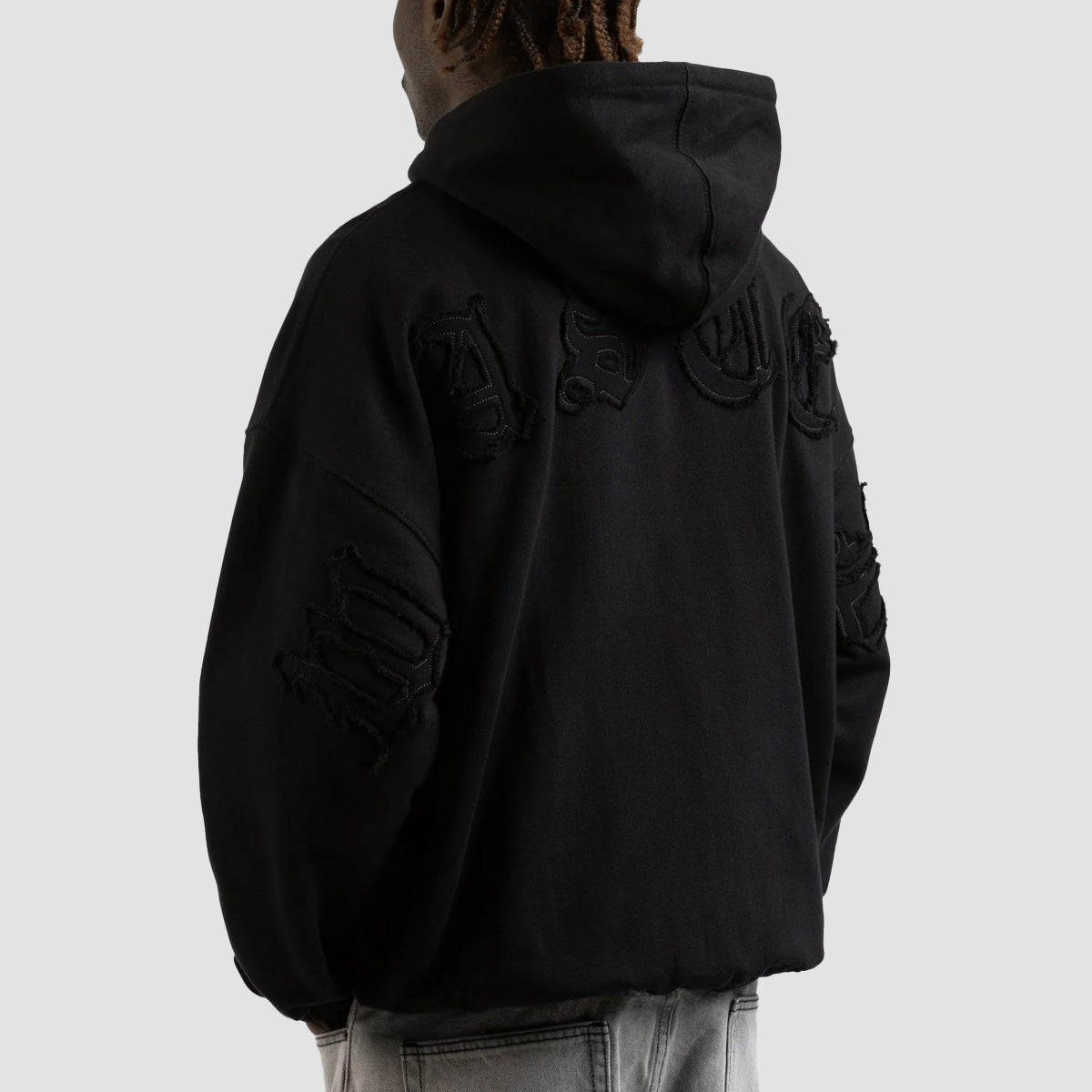 Wasted Paris Kingdom Curve Destroy Boxy Zip Hoodie Black