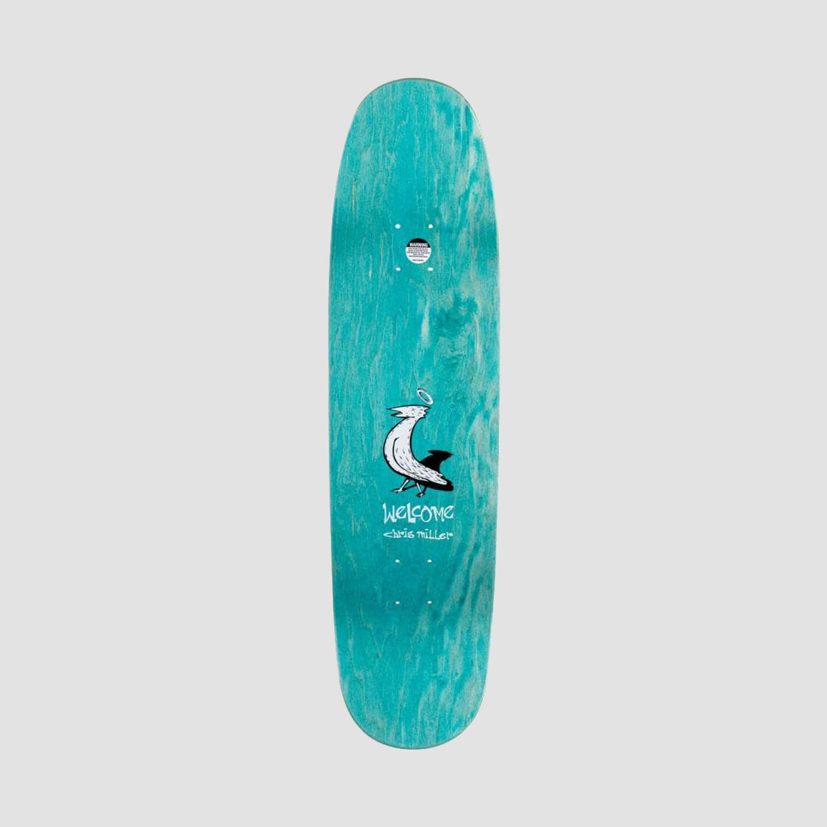 Welcome Cat Gets Bird Chris Miller Pro Model On Catblood 2.0 Skateboard Deck Black - 8.75"