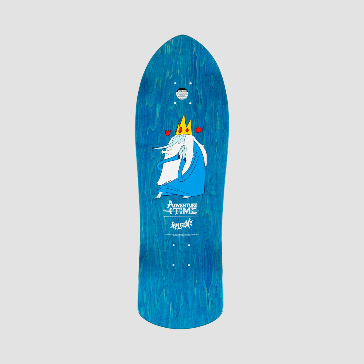 Welcome X Adventure Time Ice King on Crossbone Skateboard Deck White/Blue Glitter - 10"