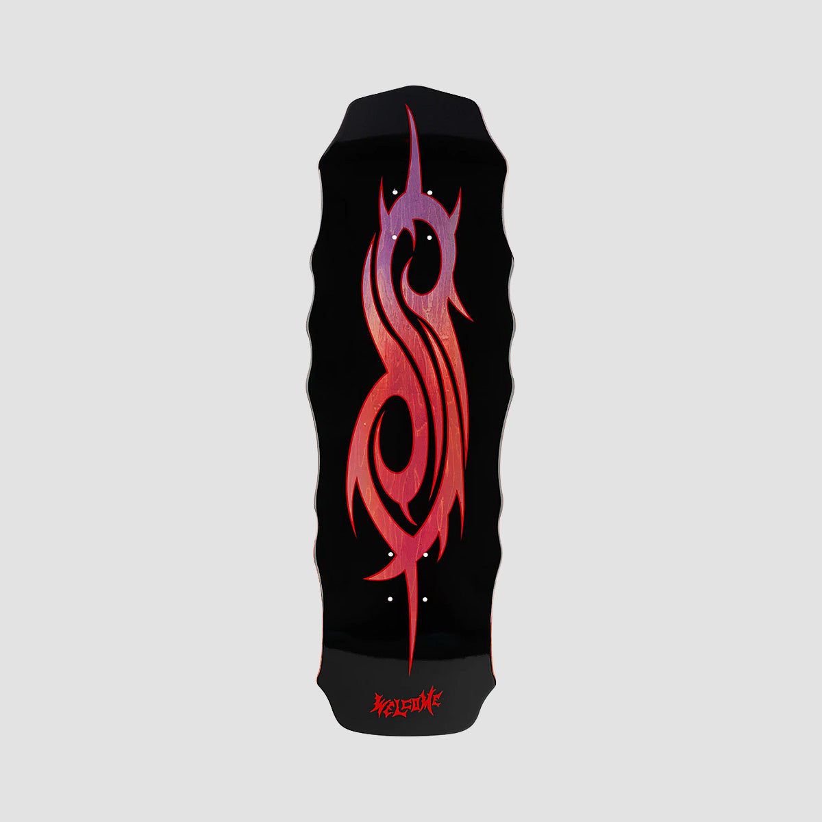 Welcome X Slipknot Tribal S on Widow Skateboard Deck Purple/Red Stain - 10"