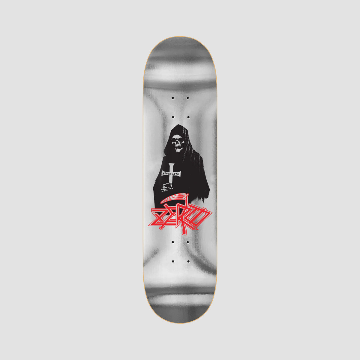 Zero X Pleasures Reaper Skateboard Deck Silver Foil - 8.25"