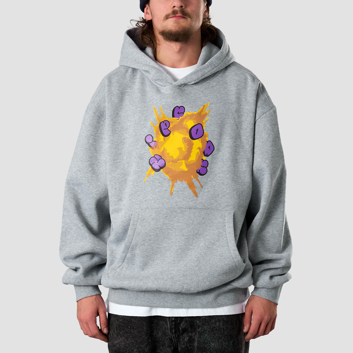 Zipcode Explosion Pullover Hoodie Heather Grey