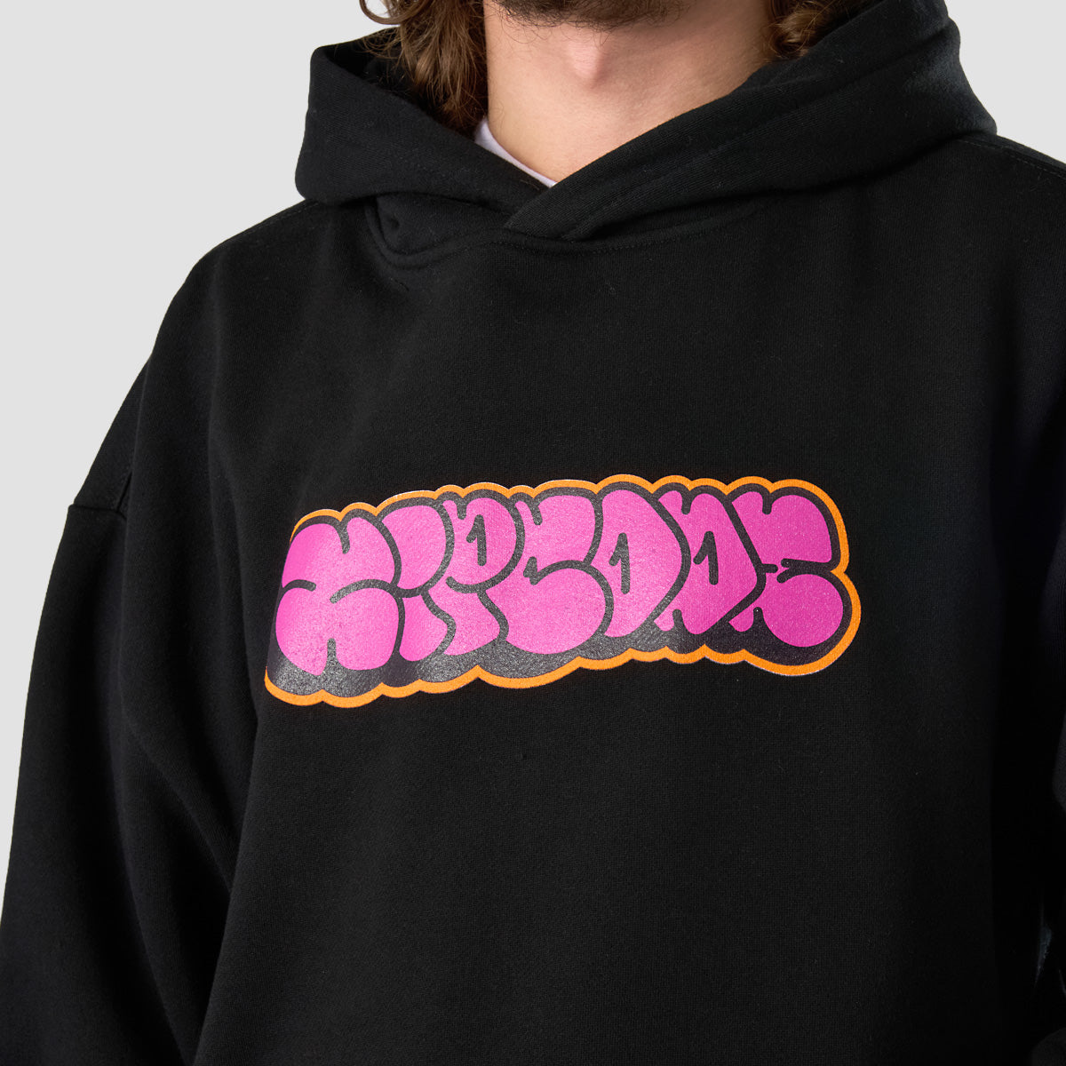 Zipcode Throw Up Pullover Hoodie Black