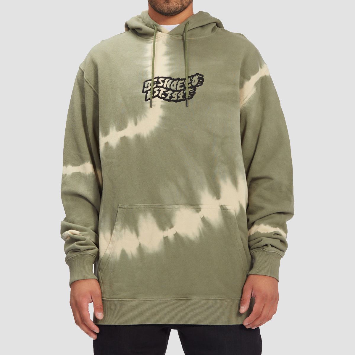 DC Raiser Pullover Hoodie Olivine Tie Dye