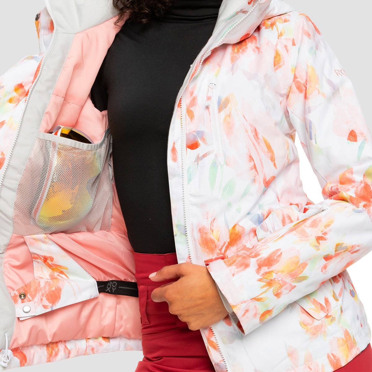 Roxy Jetty 10K Snow Jacket Bright White Tenderness - Womens
