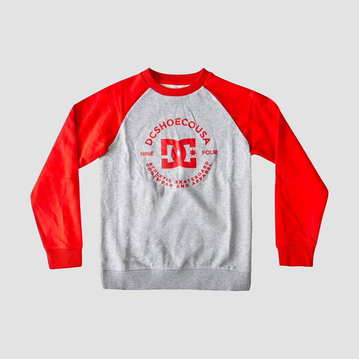 DC Star Pilot Raglan Crew Sweat Heather Grey/Racing Red - Kids